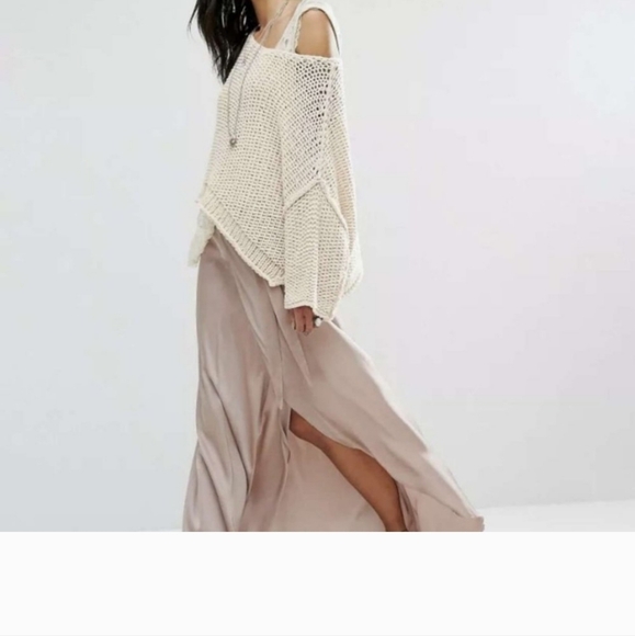 🆕 Free People Halo Pullover Sweater Sand Chunky Knit Size L - Picture 7 of 11